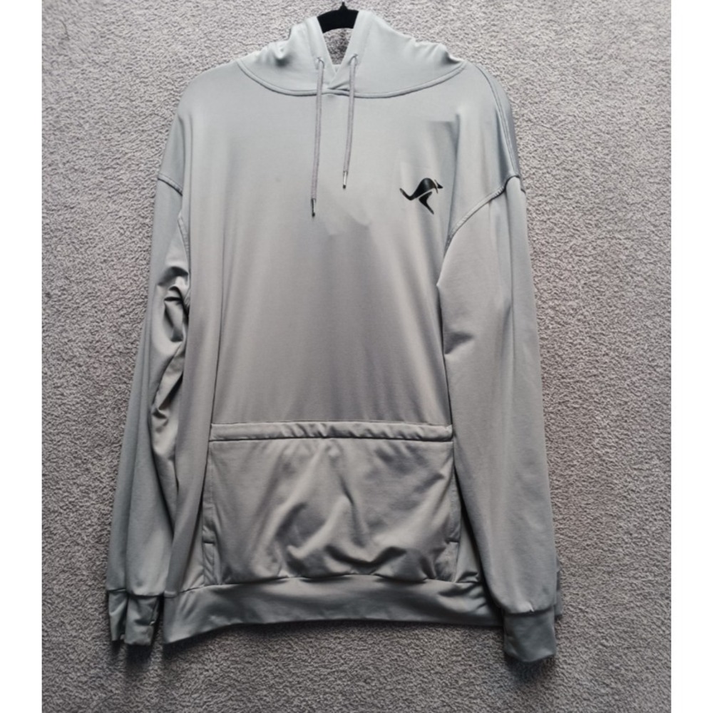 Men's XL Performance Hoodie Gray Athletic Pullover Multi Hidden Zip Pocket‎